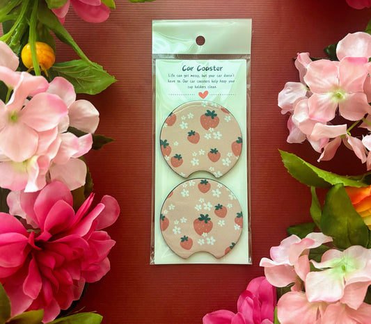 Strawberry Car Coasters
