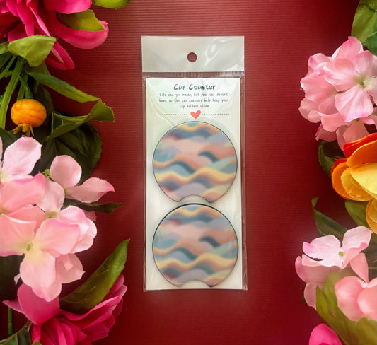Rainbow Waves Car Coasters