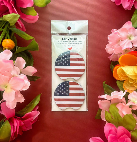 American Flag Car Coasters
