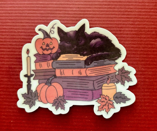 Black Cat Halloween Sticker