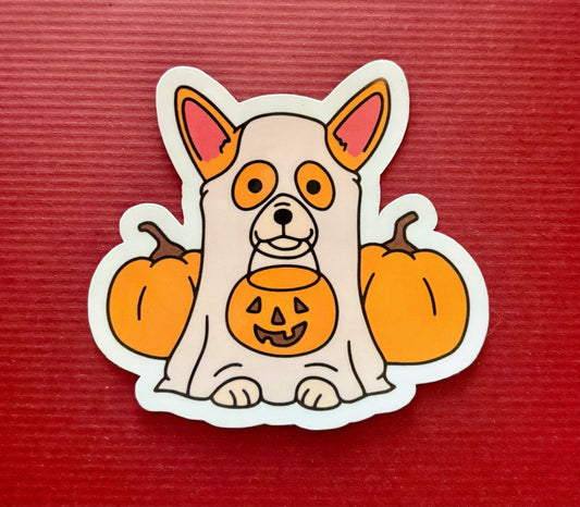 Corgi Ghost Sticker